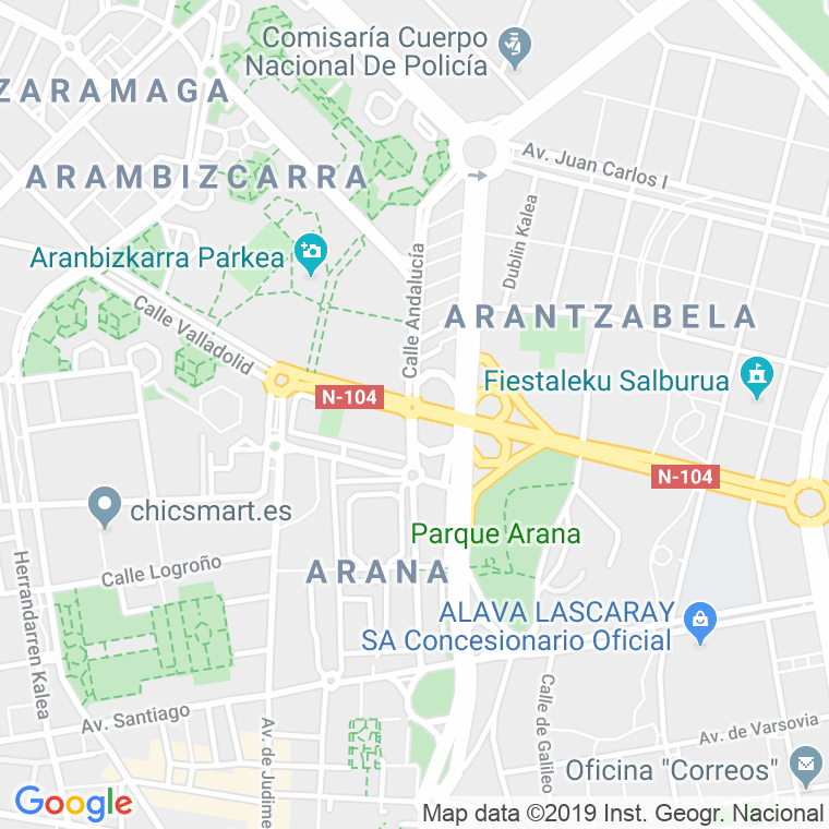 Código Postal calle Andalucia   (Impares Del 27 Al Final)  (Pares Del 28 Al Final) en Vitoria-Gasteiz
