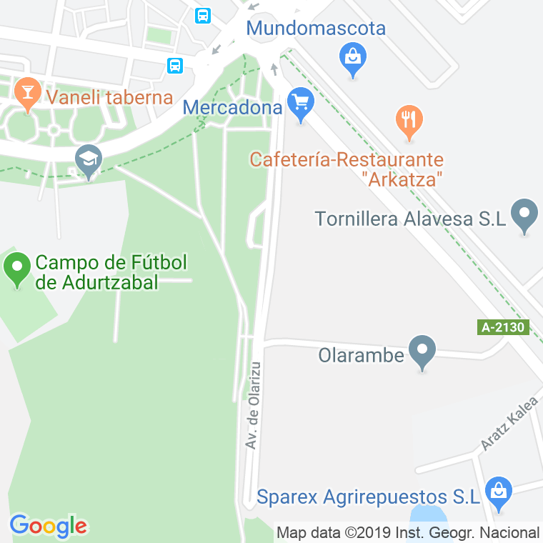 Código Postal calle Olarizu, avenida en Vitoria-Gasteiz