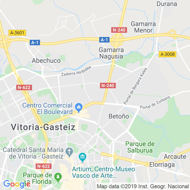 Código Postal calle Acacias en Vitoria-Gasteiz
