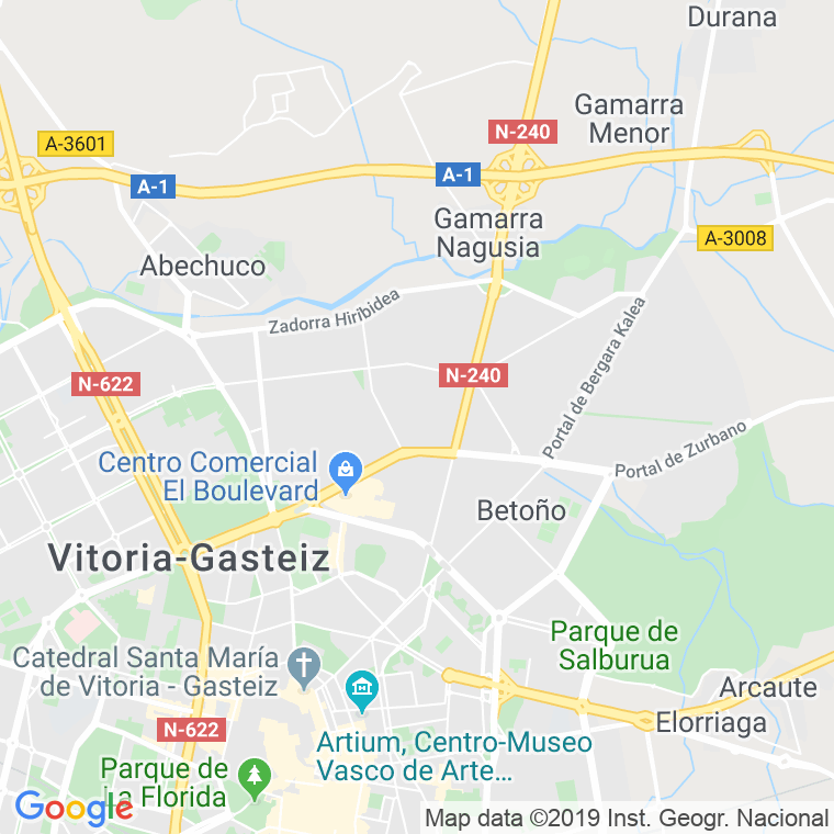Código Postal calle Salvatierra en Vitoria-Gasteiz