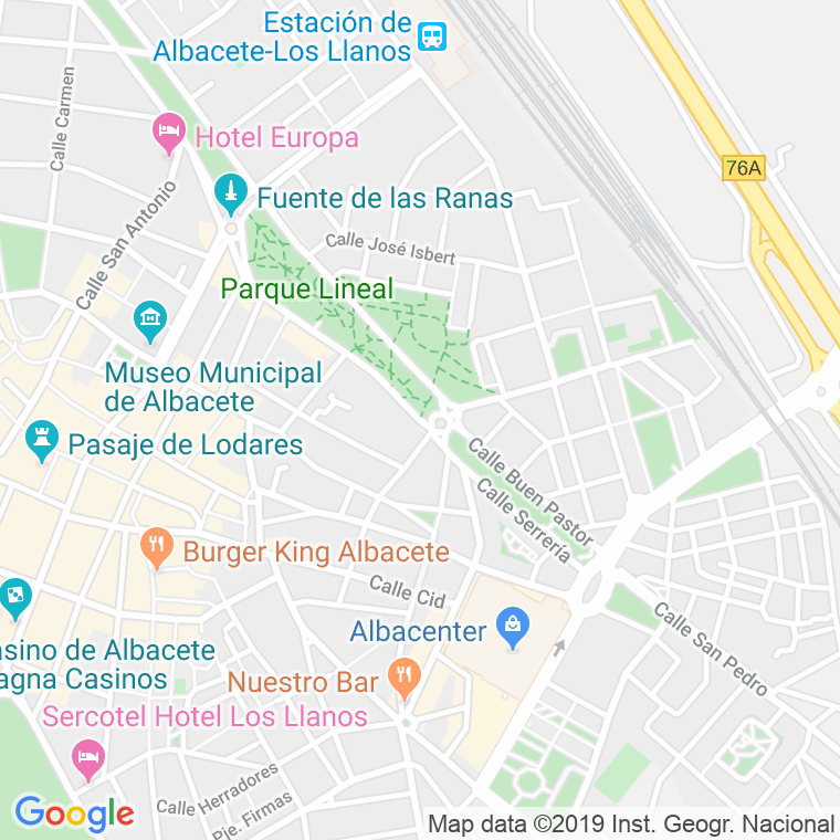 Código Postal calle Alcalde Conangla   (Pares Del 2 Al 82) en Albacete