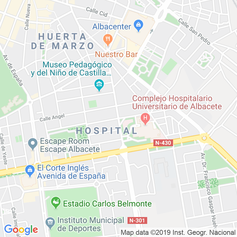 Código Postal calle Francisco Javier De Moya   (Impares Del 19 Al Final)  (Pares Del 50 Al Final) en Albacete