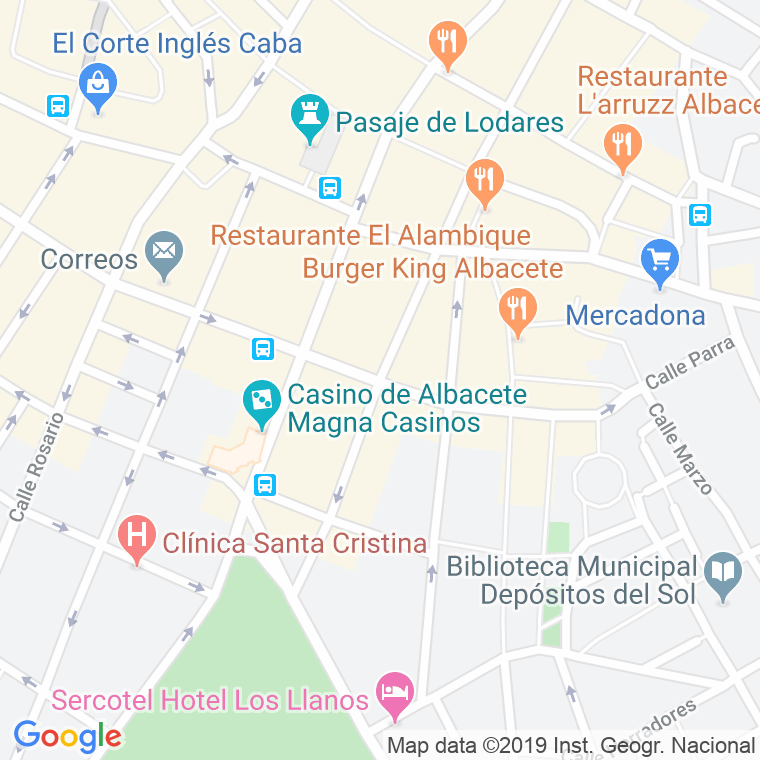 Código Postal calle Teodoro Camino   (Impares Del 13 Al Final)  (Pares Del 6 Al Final) en Albacete