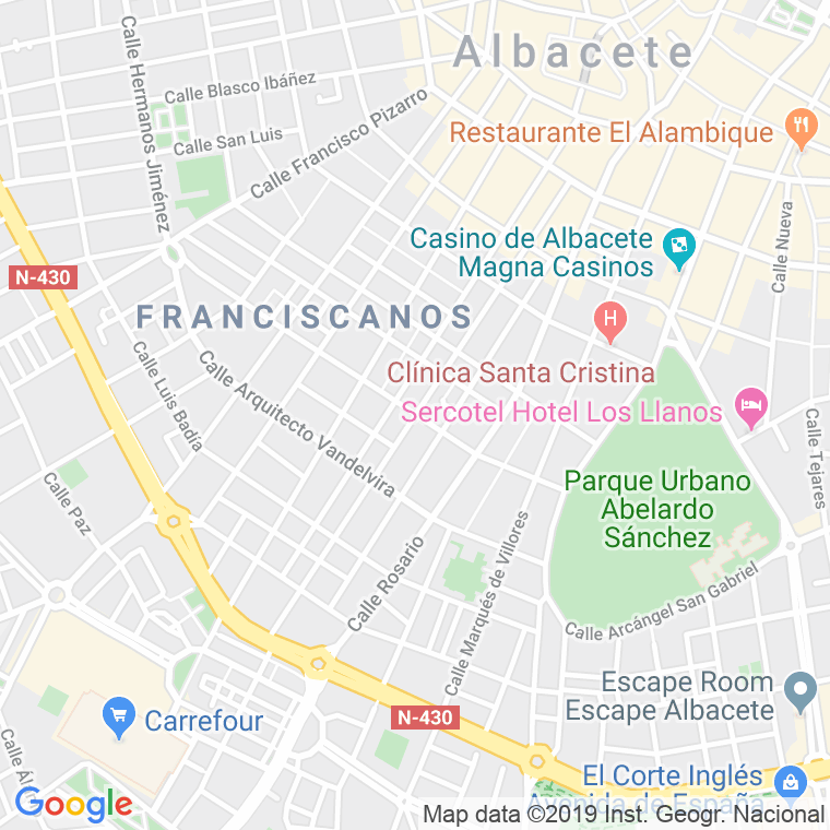 Código Postal calle Blasco De Garay en Albacete