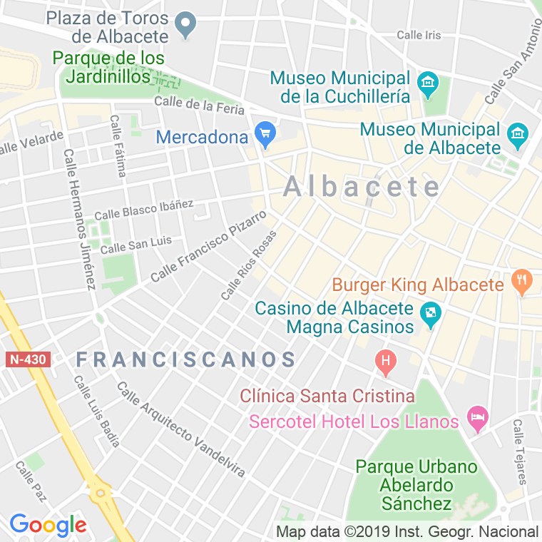 Código Postal calle Octavio Cuartero   (Impares Del 1 Al 53)  (Pares Del 2 Al 52) en Albacete