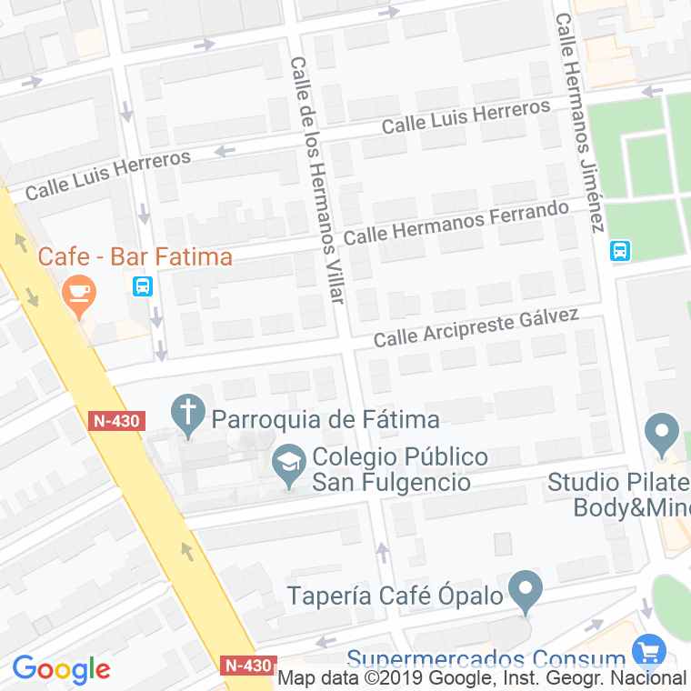 Código Postal calle Hermanos Villar en Albacete