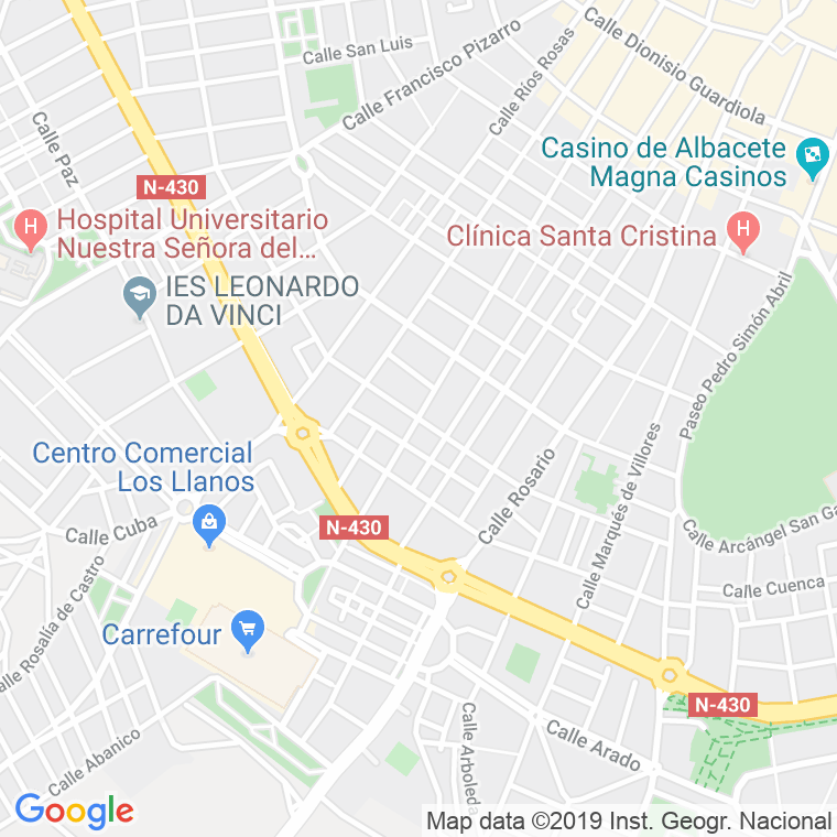 Código Postal calle Luis Badia   (Impares Del 65 Al Final)  (Pares Del 64 Al Final) en Albacete