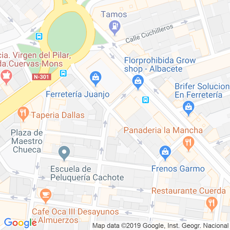 Código Postal calle Zaragoza en Albacete