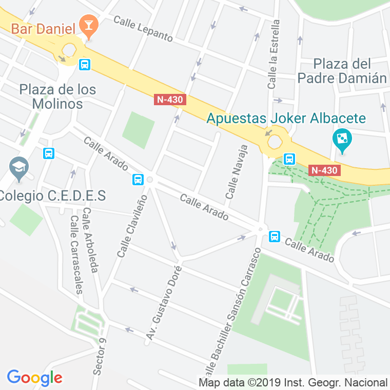 Código Postal calle Arado en Albacete