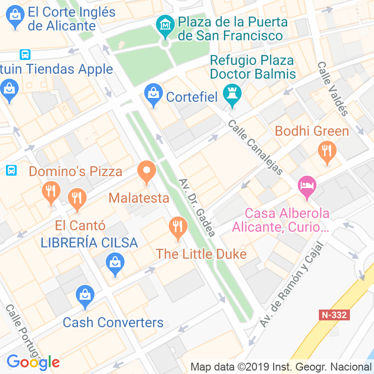 Código Postal calle Doctor Gadea, avenida (Pares Del 2 Al Final) en Alacant/Alicante