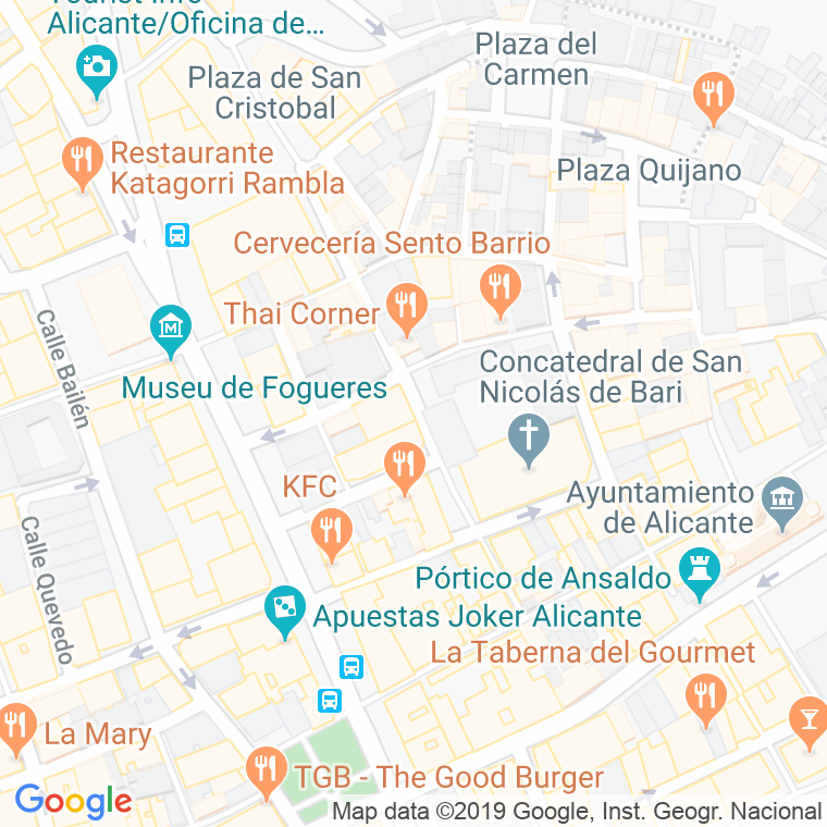 Código Postal calle Claustro, plaza en Alacant/Alicante