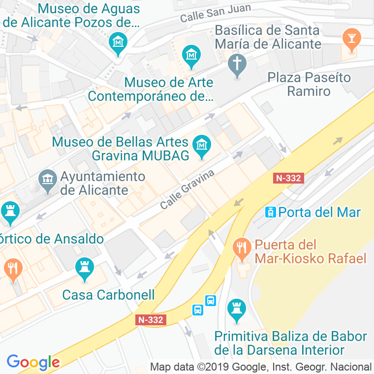 Código Postal calle Gravina en Alacant/Alicante