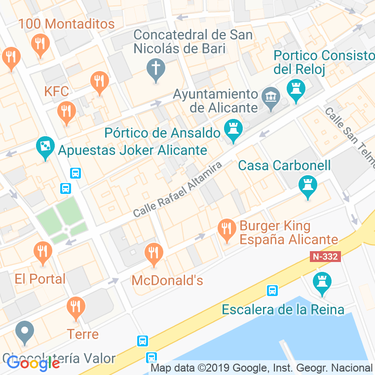 Código Postal calle Rafael Altamira en Alacant/Alicante