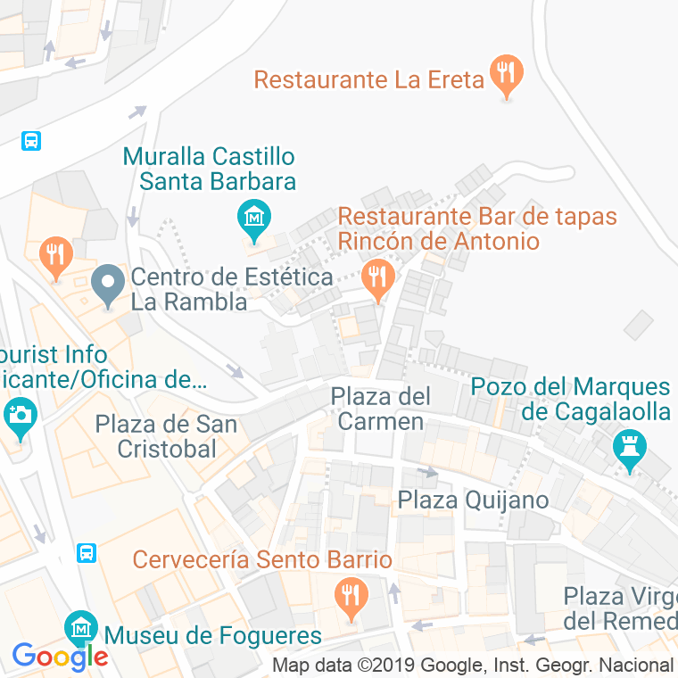 Código Postal calle Santa Lucia en Alacant/Alicante