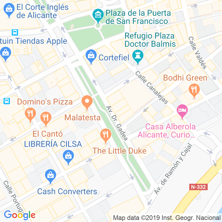 Código Postal calle Doctor Gadea, avenida (Impares Del 1 Al Final) en Alacant/Alicante