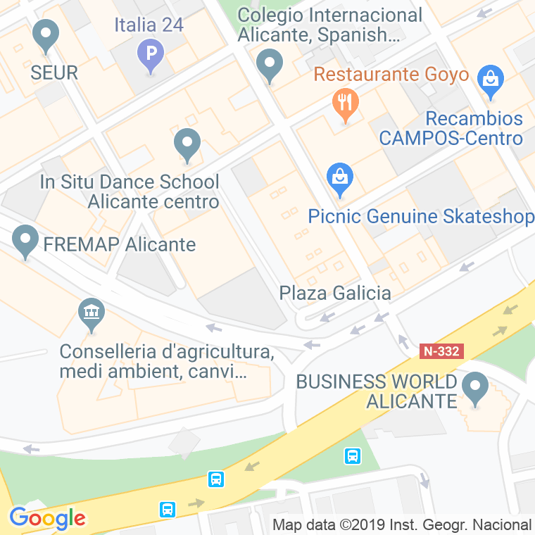 Código Postal calle Orense en Alacant/Alicante