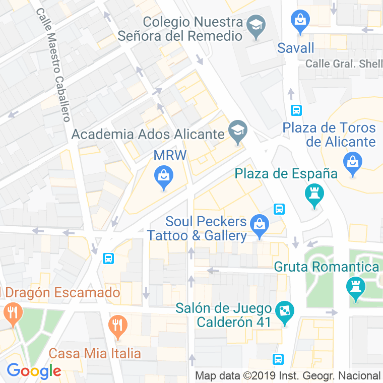 Código Postal calle Alcalde Alfonso De Rojas en Alacant/Alicante