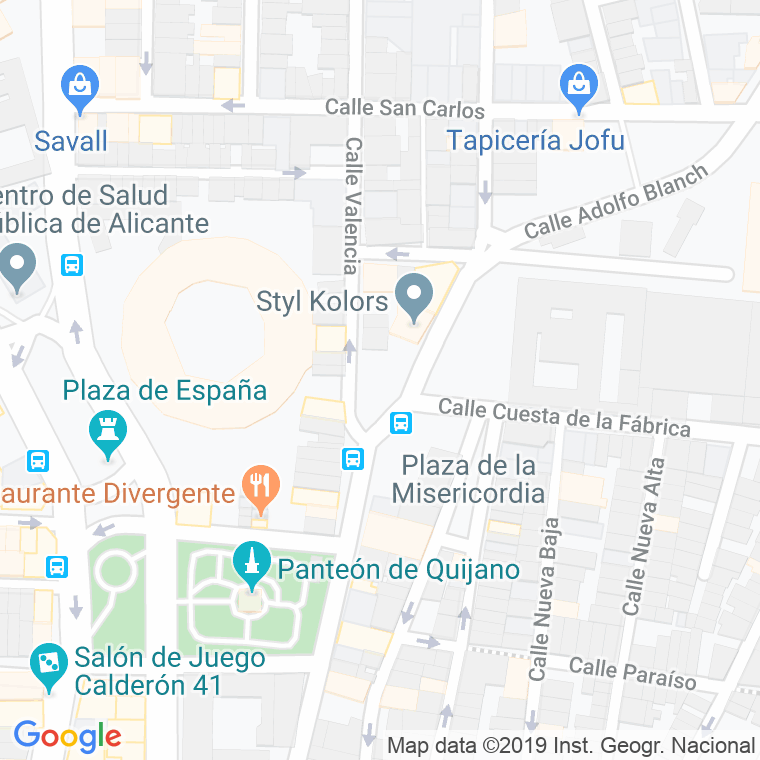 Código Postal calle Hospital Viejo San Anton, plaza en Alacant/Alicante
