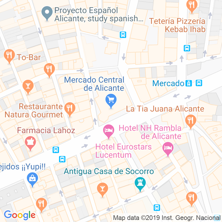 Código Postal calle Mercado, Del, plaza en Alacant/Alicante