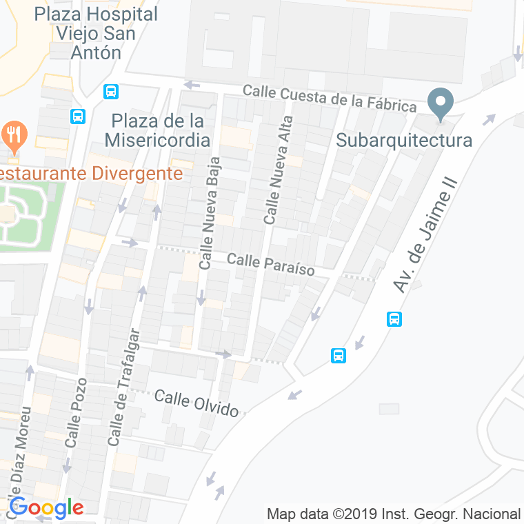 Código Postal calle Paraiso, travesia en Alacant/Alicante