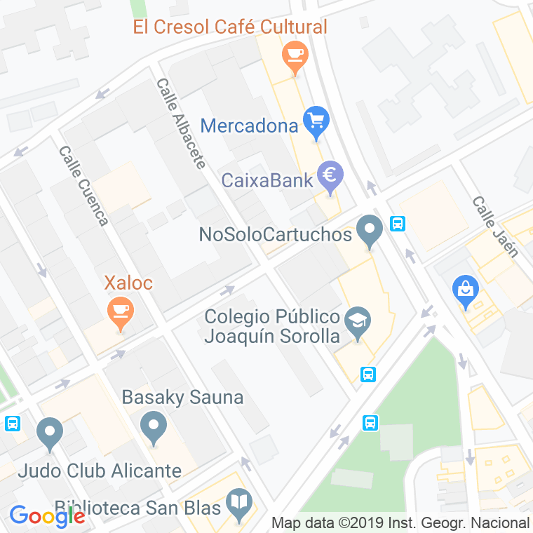 Código Postal calle Albacete en Alacant/Alicante