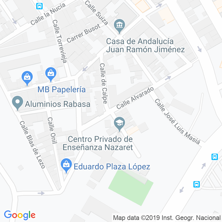 Código Postal calle Calpe en Alacant/Alicante