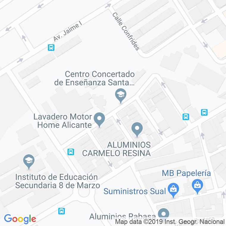 Código Postal calle Madre Elisea Oliver en Alacant/Alicante