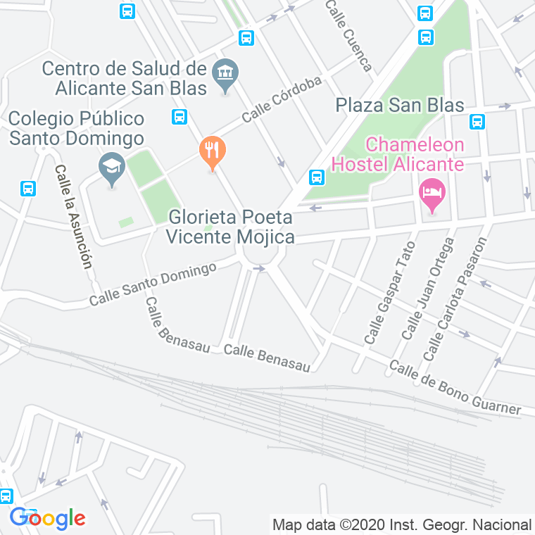 Código Postal calle Poeta Vicente Mojica, glorieta en Alacant/Alicante