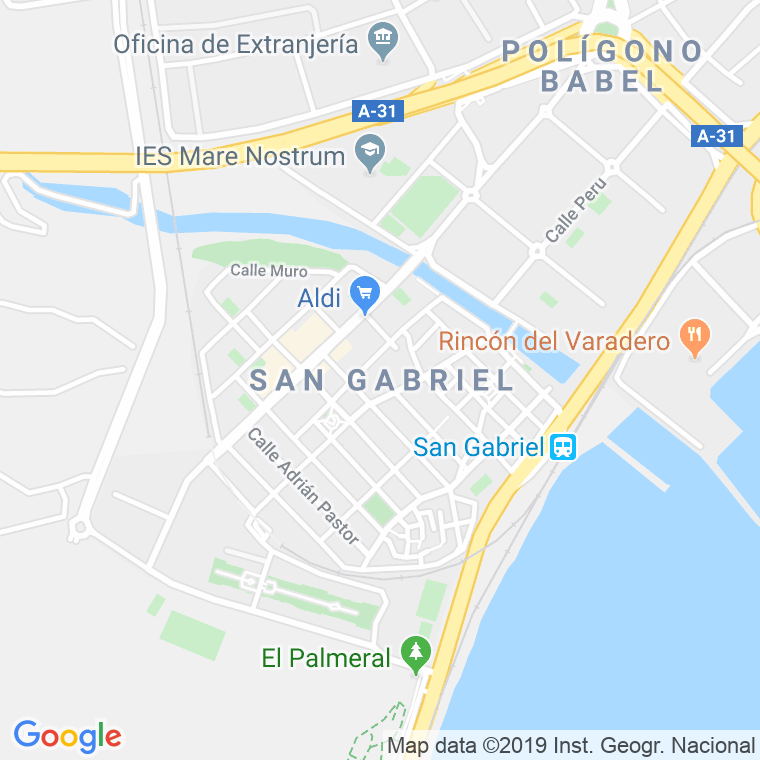 Código Postal calle San Gabriel   (Impares Del 1 Al Final)  (Pares Del 2 Al Final) en Alacant/Alicante