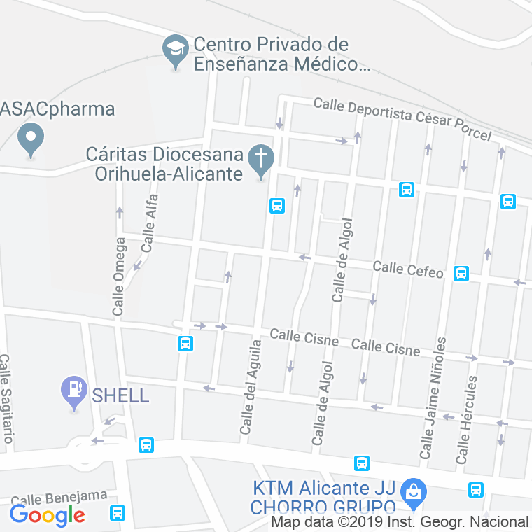 Código Postal calle Aguila en Alacant/Alicante
