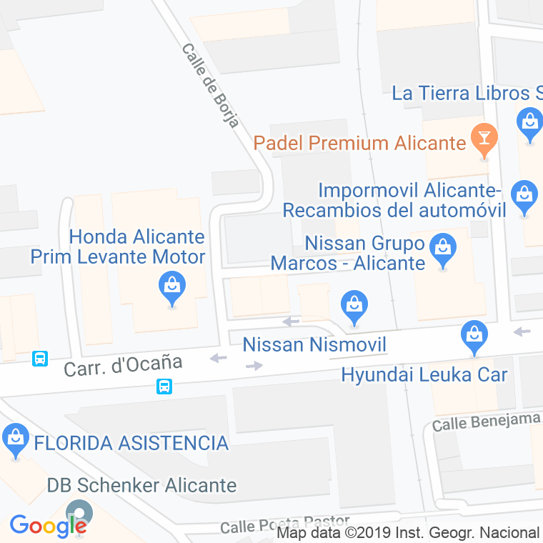 Código Postal calle Borjas Blancas en Alacant/Alicante