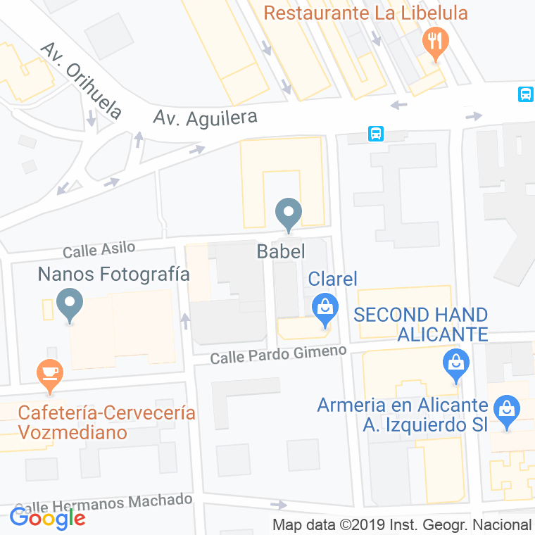Código Postal calle Angelita Bendito en Alacant/Alicante