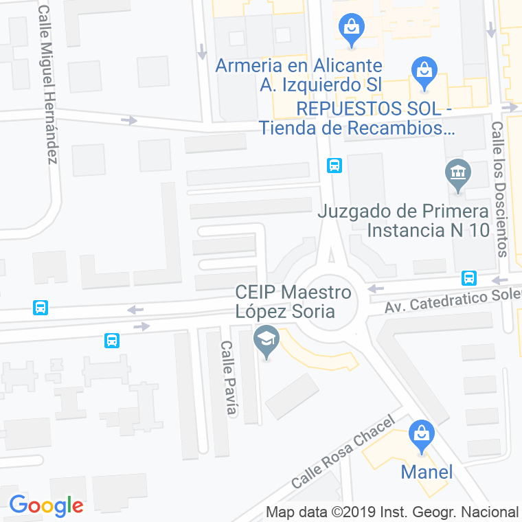 Código Postal calle Padre Cerda en Alacant/Alicante