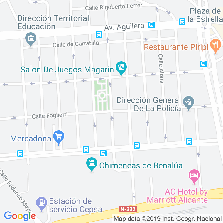Código Postal calle Perez Medina en Alacant/Alicante