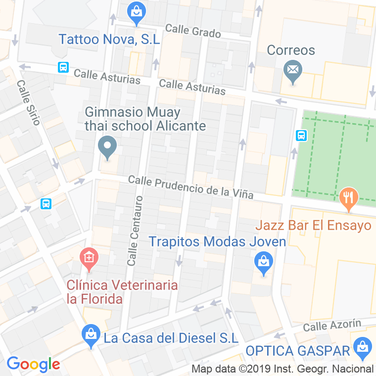 Código Postal calle Prudencio De La Viña en Alacant/Alicante