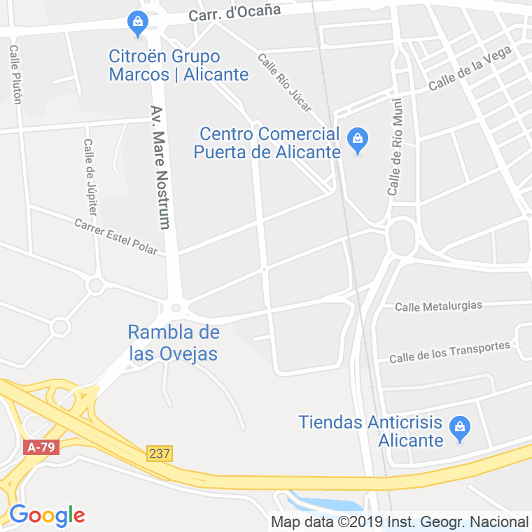 Código Postal calle Saturno, avenida en Alacant/Alicante