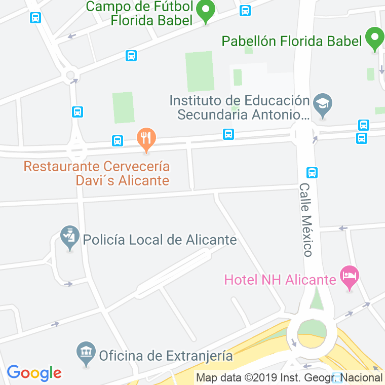 Código Postal calle Catedratico Lafuente Vidal en Alacant/Alicante