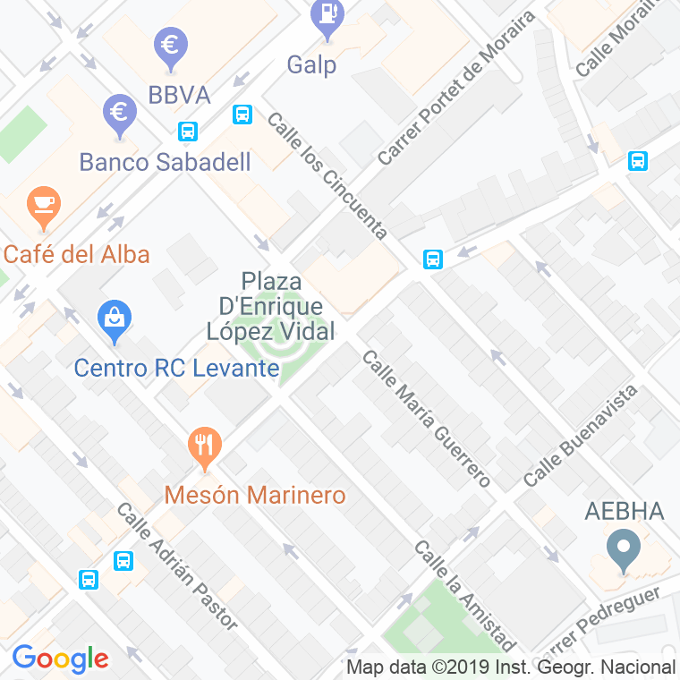 Código Postal calle Enrique Lopez Vidal, plaza en Alacant/Alicante