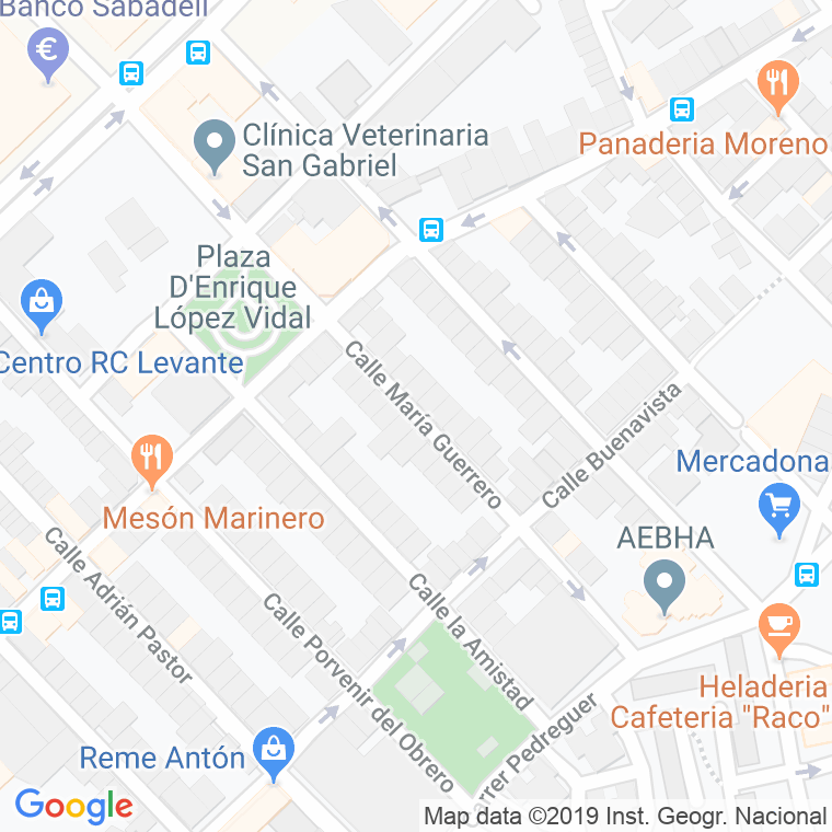 Código Postal calle Maria Guerrero en Alacant/Alicante