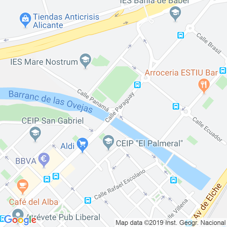 Código Postal calle Panama en Alacant/Alicante