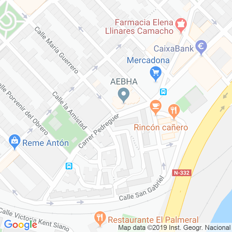 Código Postal calle Pedreguer en Alacant/Alicante