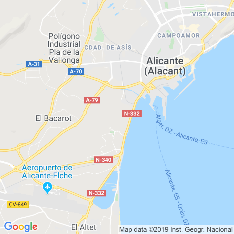 Código Postal calle Peru en Alacant/Alicante