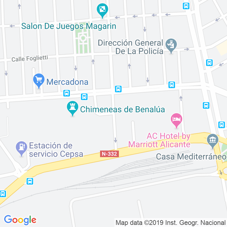 Código Postal calle Quintiliano en Alacant/Alicante