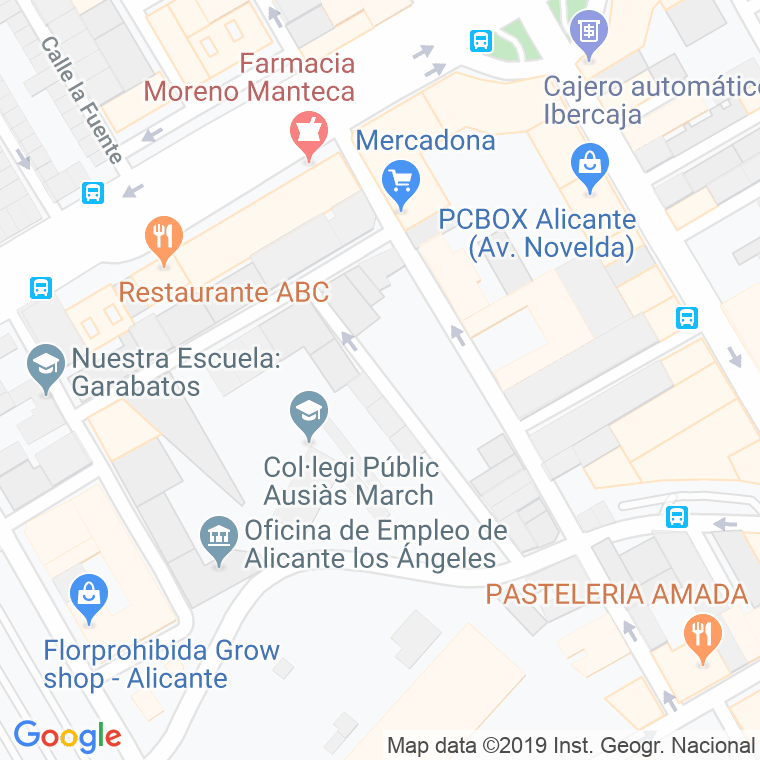 Código Postal calle Aguas De Sax en Alacant/Alicante