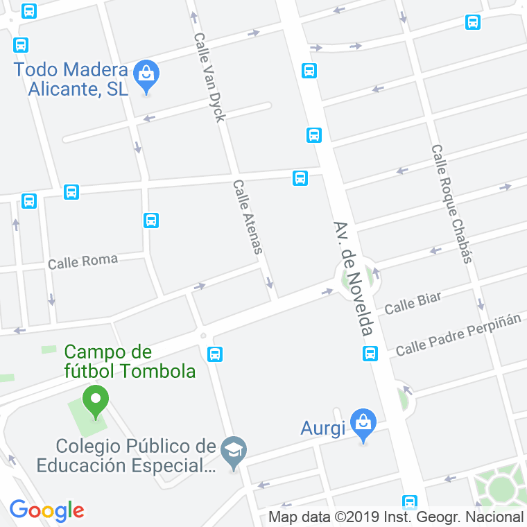Código Postal calle Atenas en Alacant/Alicante