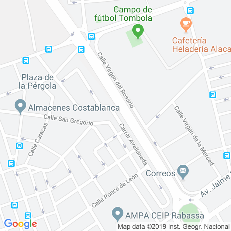 Código Postal calle Avellaneda en Alacant/Alicante