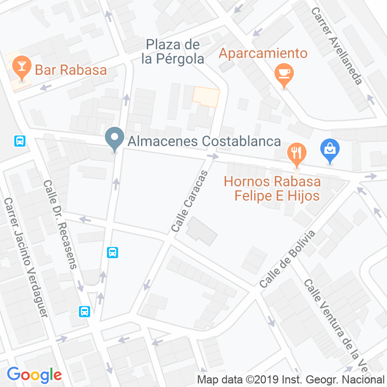 Código Postal calle Caracas en Alacant/Alicante