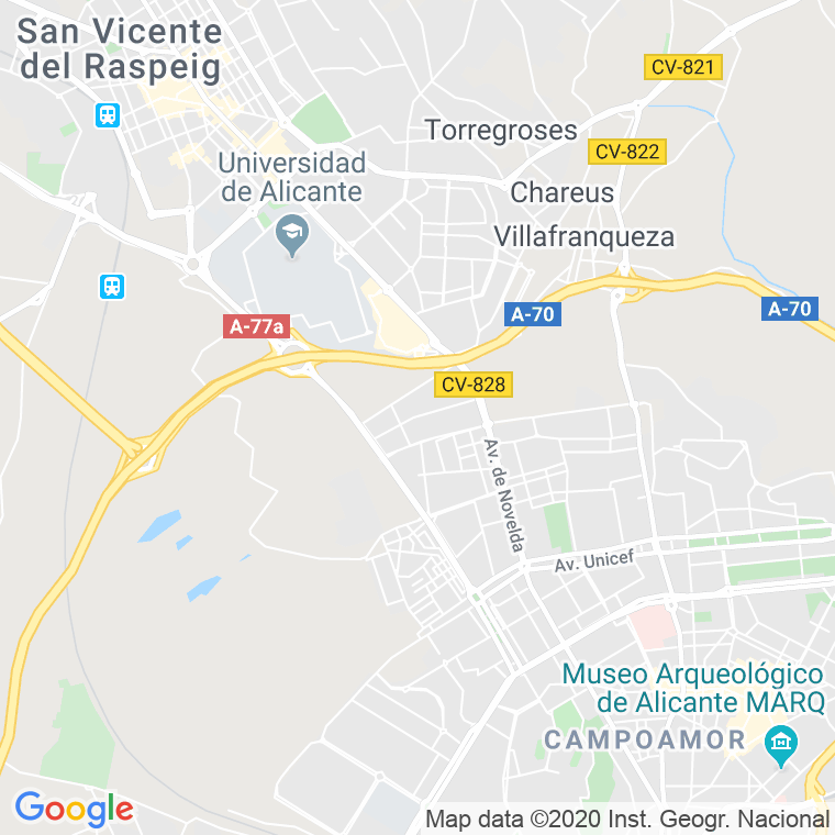 Código Postal calle Ingeniero La Cierva en Alacant/Alicante