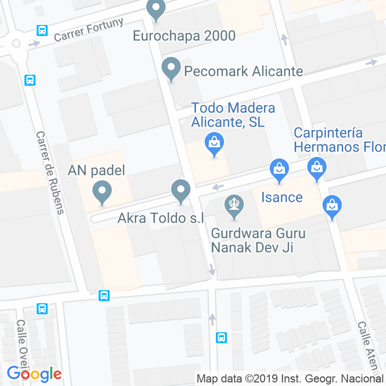 Código Postal calle Pintor Rosales en Alacant/Alicante