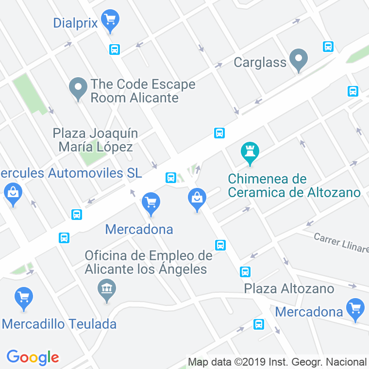 Código Postal calle Rodolfo Llopis, glorieta (Impares Del 1 Al 3)  (Pares Del 2 Al 4) en Alacant/Alicante